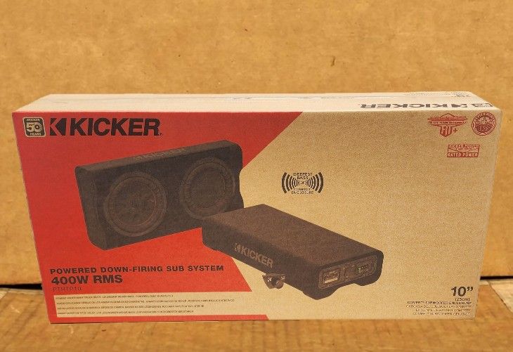 Kicker PTRTP10 Low Profile CompRT Shallow 10" Powered Subwoofer With Bass Knob 51PTRTP10 🚨 Payment Options Available 🚨 No Credit Needed 🚨