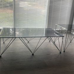Glass Coffee & End Table Set