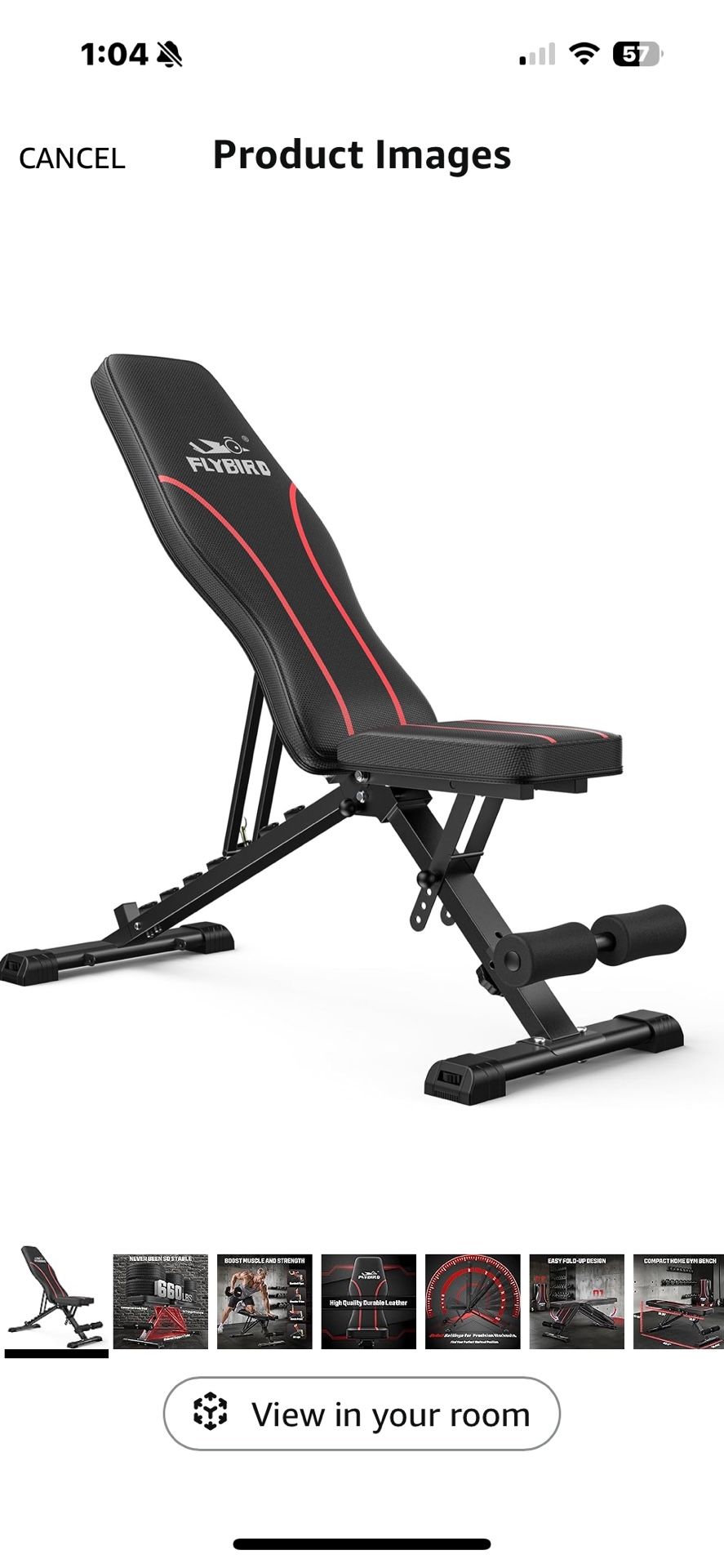 FLYBIRD Adjustable Bench,Utility Weight Bench for Full Body Workout- Multi-Purpose Foldable Incline Bench (Black)