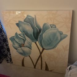 Picture With A Teal Color Tulip