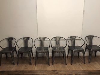 METAL DINING CHAIRS (SET OF SIX)