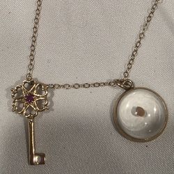 14k necklace and charms