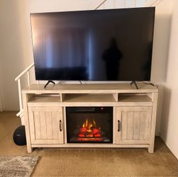 TV Stand with Electric Fireplace Insert