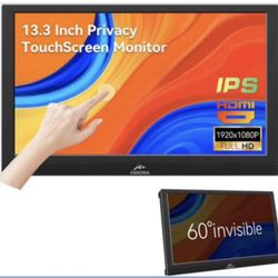 Touchscreen Portable Monitor 13.3 Inch, IPS FHD 1080P Small HDMI Monitor Built-in Privacy Screen