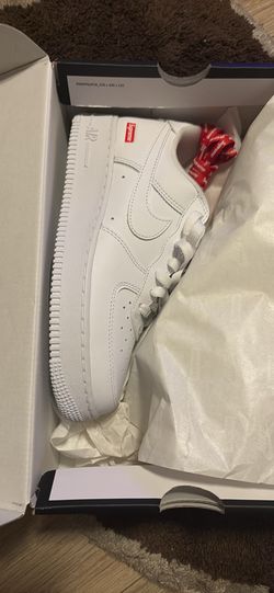All white supreme Air Force ones