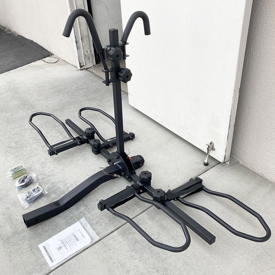 (NEW) $115 Heavy Duty 2-Bike Rack Wobble Free Tilting Electric Bicycle Carrier, 2-inch Hitch 160lbs Max