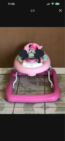 LIKE NEW MINNIE MOUSE BABY ACTIVITY WALKER MUSIC LIGHTS AND SONGS WORKS!!!
