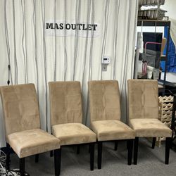 NEW!!! Fabric Upholstered Dining Room Chairs Set of 4 Khaki