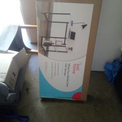 White Faux Marble Desk 