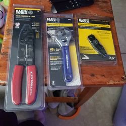 Klein Tools, 1 Stripper, 1 Adjustable Wrench, 1 Lockback Knife 2-1/4
