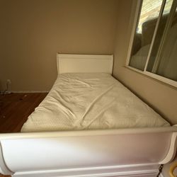 Full white bed frame