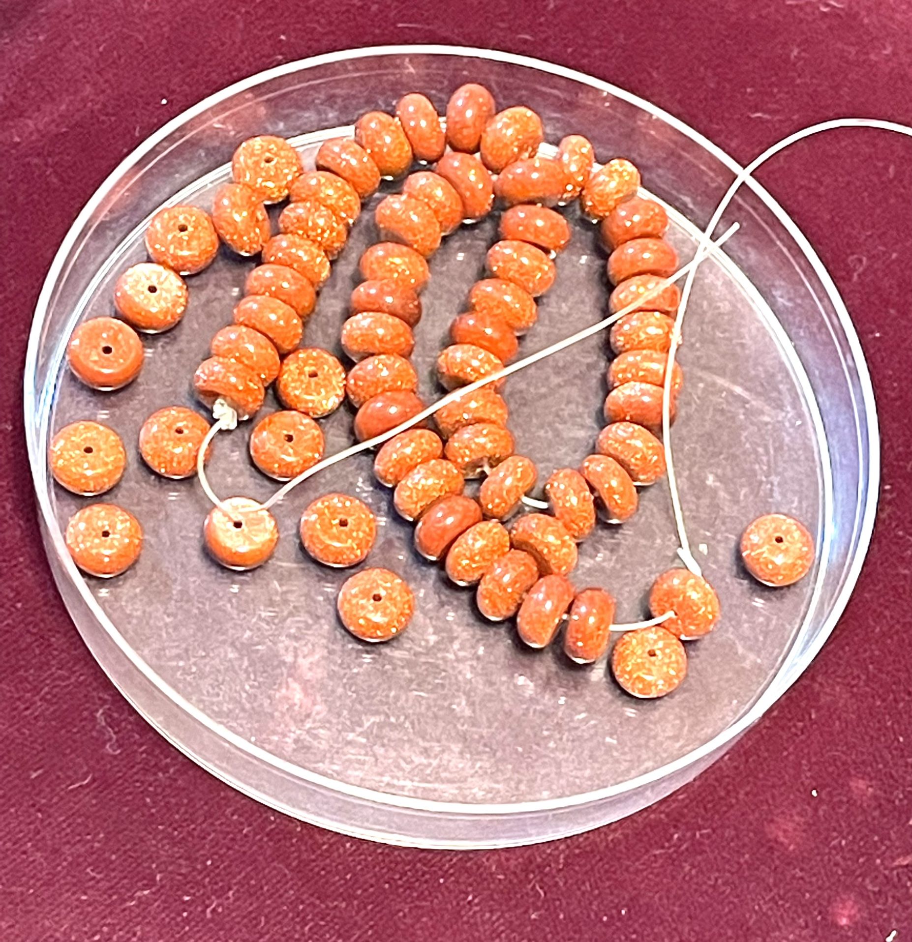 💕2 for $30!!!🌷 Lot Of 64 Goldstone Donut Beads