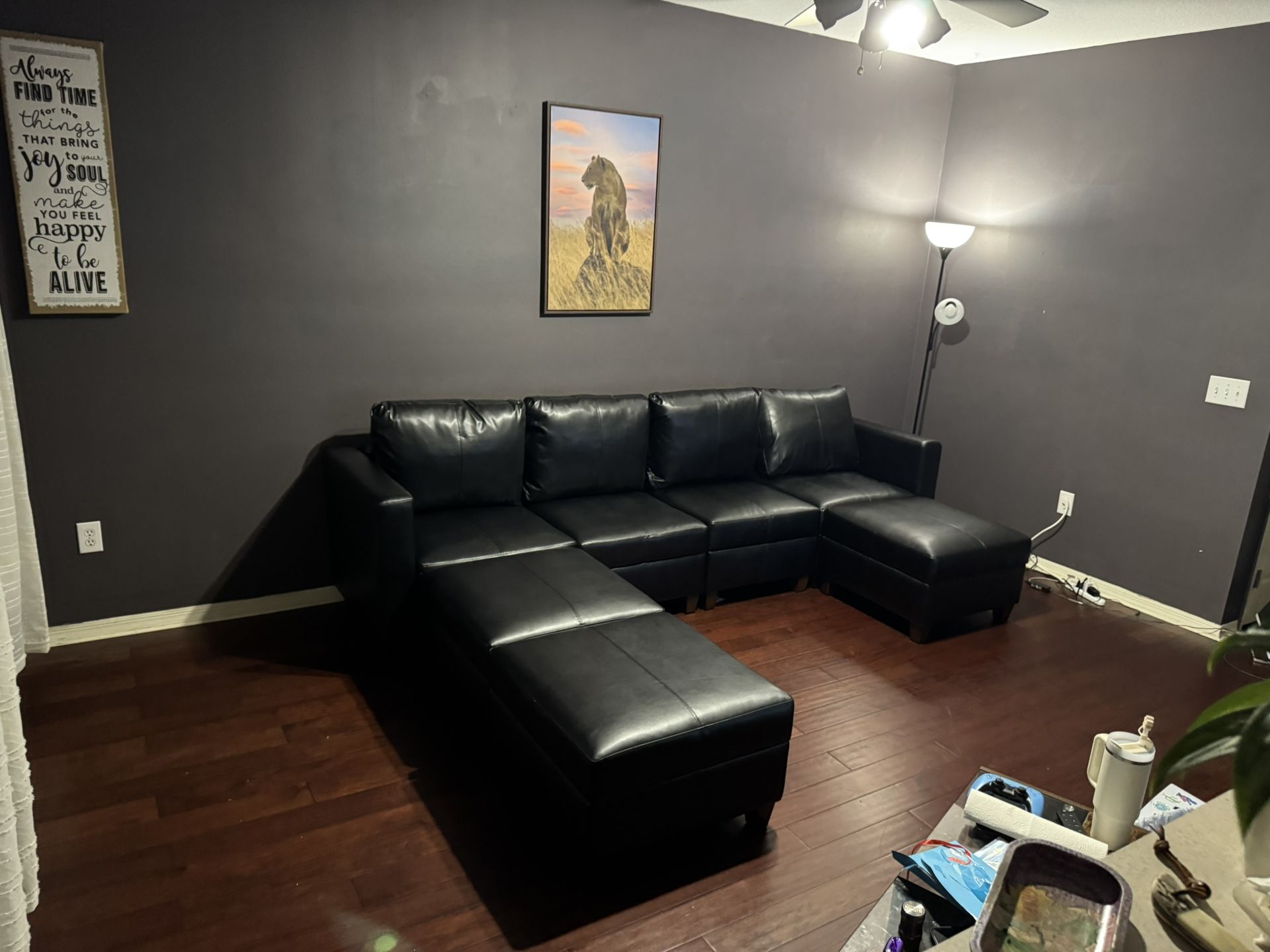 Black Leather Couch For Sale 