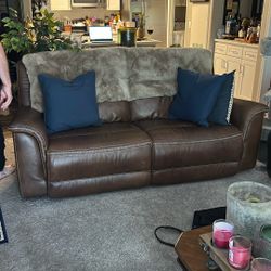 Leather Reclining Couch 