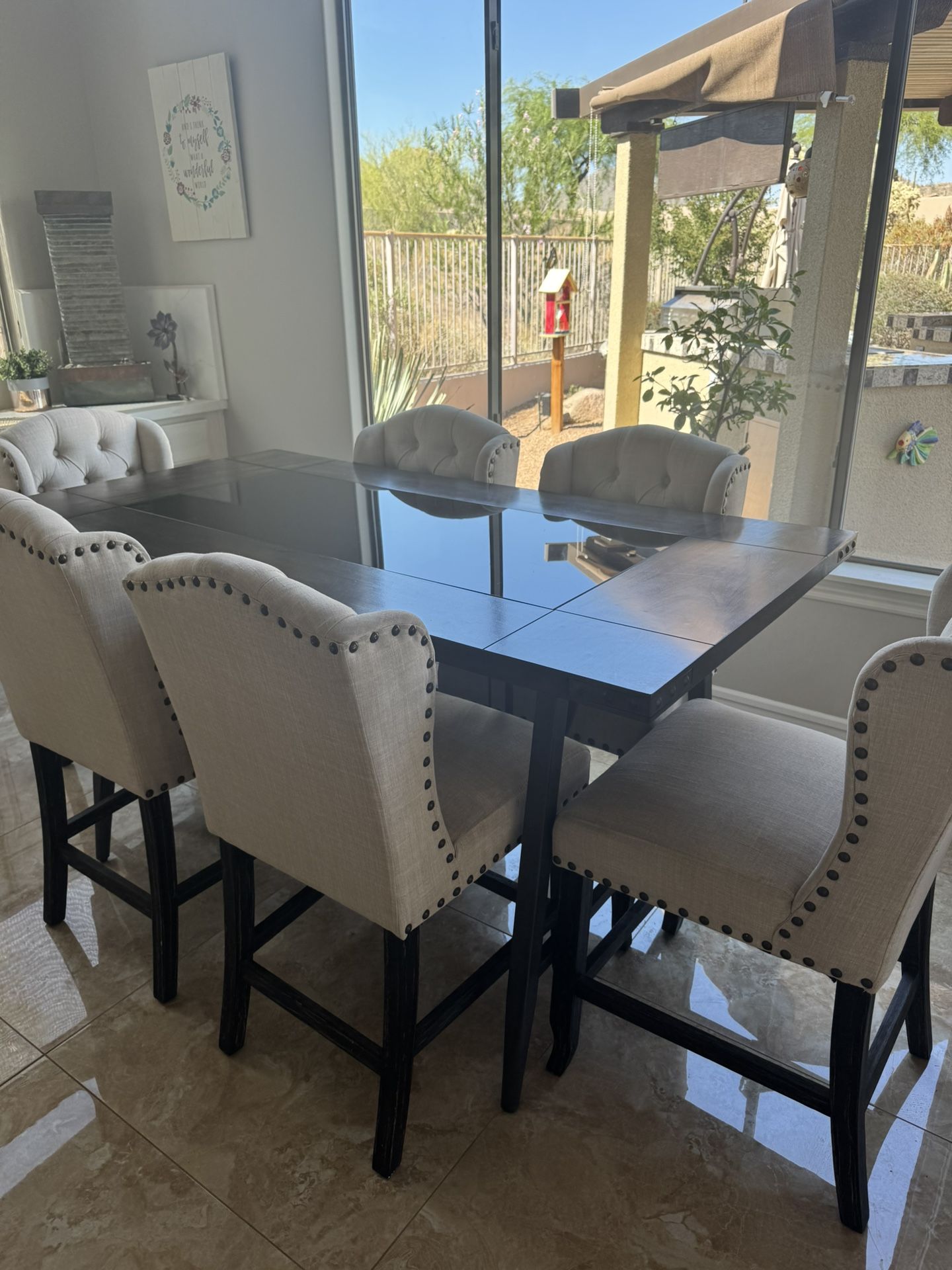 Beautiful Counter Height Dining Table & 6 Chairs