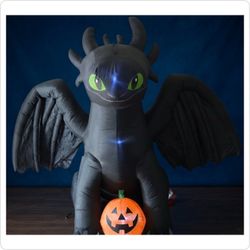 Giant Black Dragon (Toothless) Halloween Inflatable