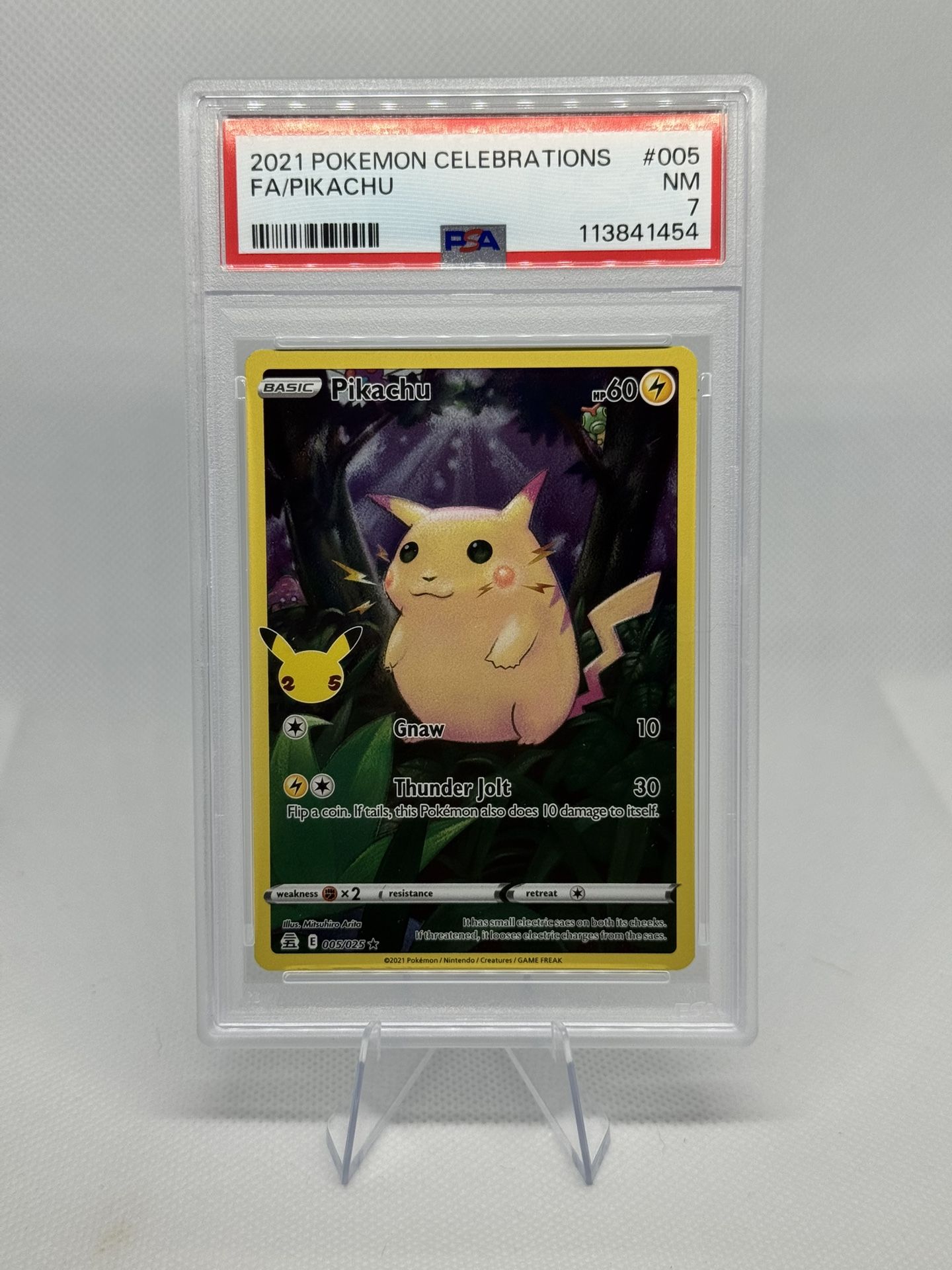 2021 Pokemon Celebrations Pikachu #005 Full Art PSA 7 Near Mint