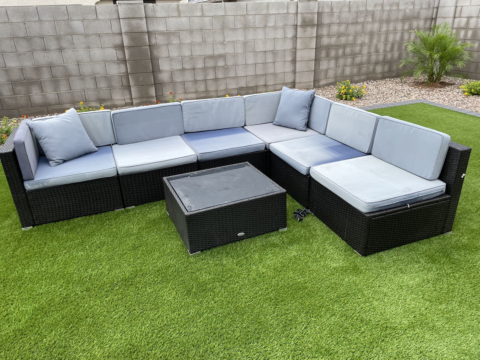 Patio Furniture Wicker 7 Pieces