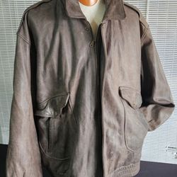 Vintage Genuine Leather St. John's Bay Quilt Lined Jacket