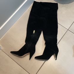 Black Suede High Boots