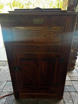 Vintage wooden White Clad ice box