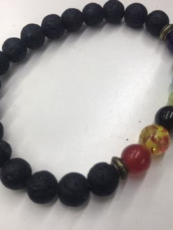 7 Chakra Lava Stone Bracelet