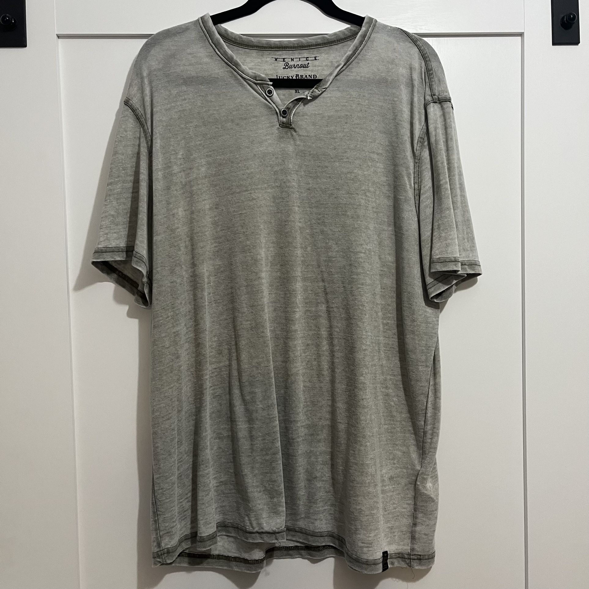 Venice Burnout Lucky Brand Thin XL Mens Green Tshirt