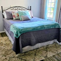 Queen Bed Frame and Mattress