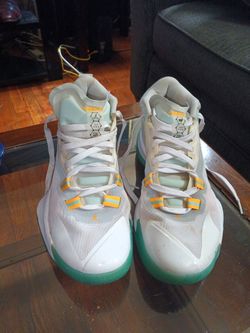 Nike Jordans Zion 1s white dynamic turquoise