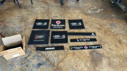 Bar mats and shot glasses