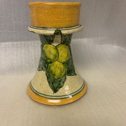Vintage Hand painted  Garden Harvest PEAR Candle Holder Casal" pottery H. Mexico