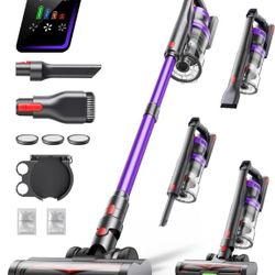 Aspiradora Inalámbrica De 650 W, 55 KPa,Potente Succión,70 Minutos De Uso,Escoba LED Verde