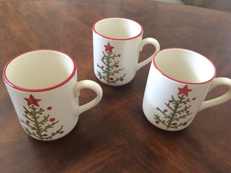 CMG handmade Portuguese Christmas tree mugs