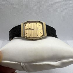 🌑🌕Rare Fancy Vintage Rectangular Tank Seiko Men’s Watch Lizard Leather 1980s🌕🌑