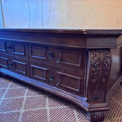 Wood coffee and side table