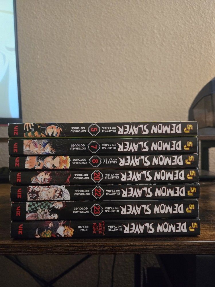 Demon Slayer Manga Vol. 5,7,8, 20,22,23 + Stories Of Water And Flame