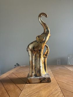 Gold Elephant Figurine Decorative Statue