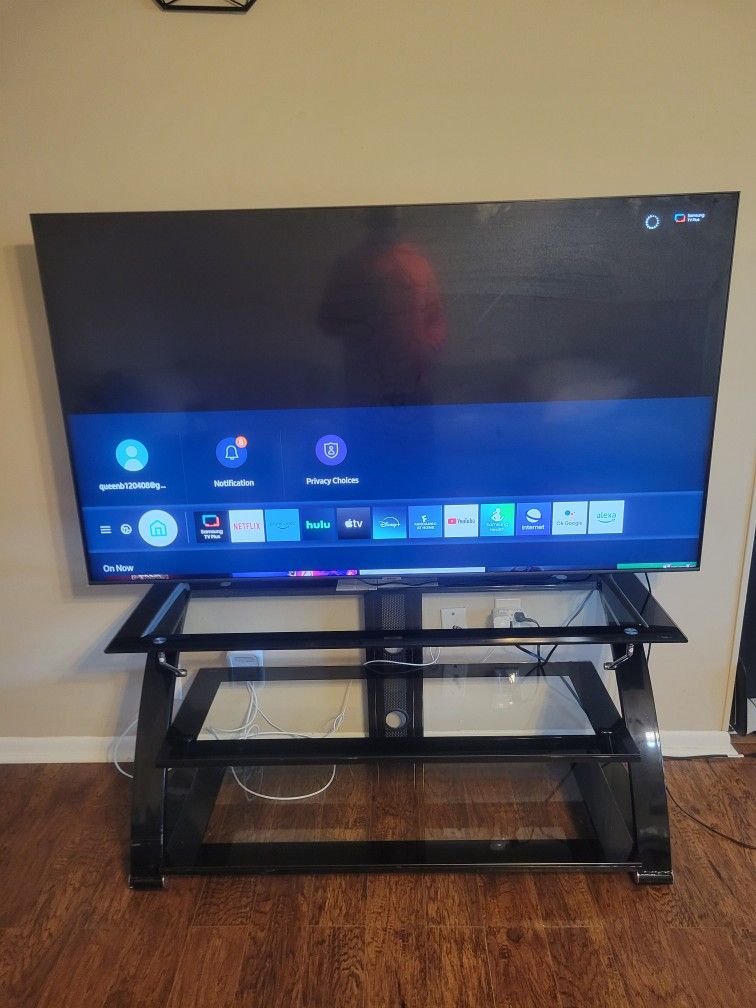 Samsung 65in 4k TV.  With Glass Stand.