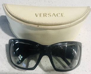 VERSACE Sunglasses With Swarovski Crystals, and White Case
