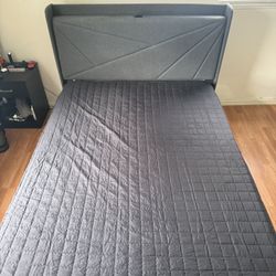 Queen Bed Frame with Mattress & Built‑In USB/USB‑C Ports (Great Condition)