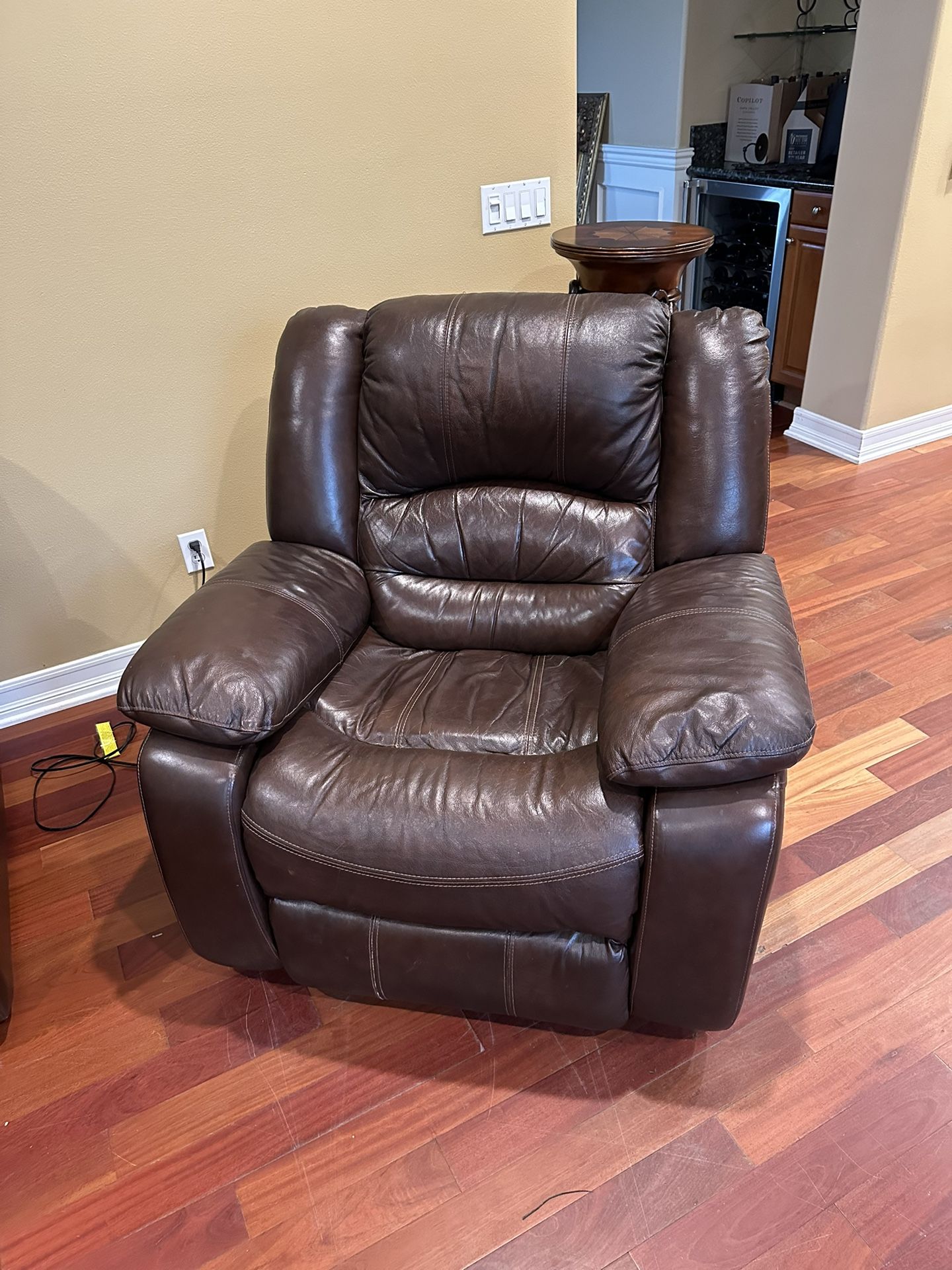 Chocolate Brown Leather Recliner