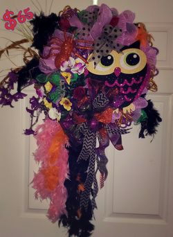 XL PINK Whimsical Halloween Wreath
