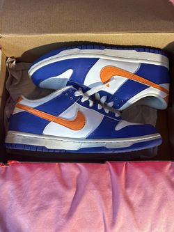Nike Dunk Low white and blue trainers #sneakers #lifestyle