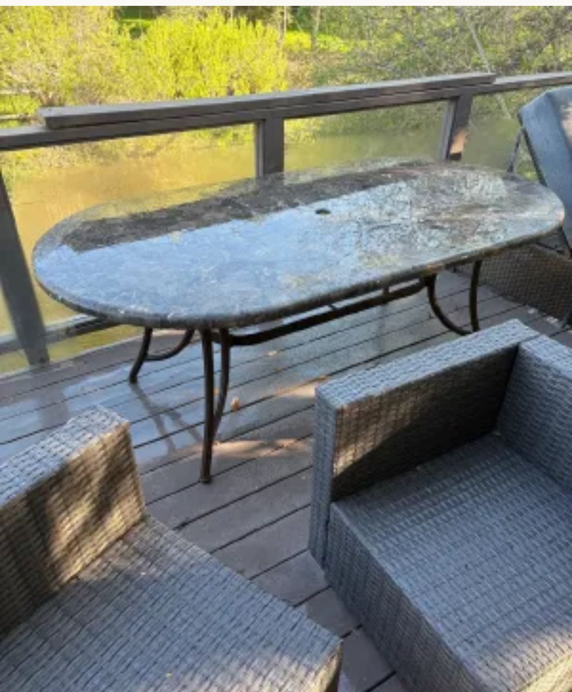 6ft REAL Stone Patio Table - $125 - Westlake