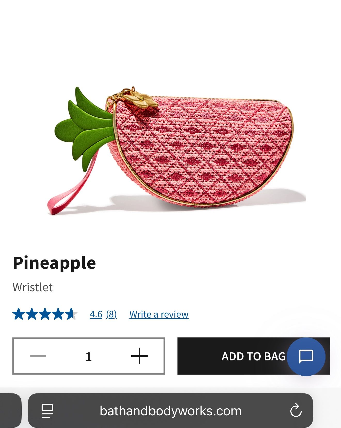 Brand New Bath & Body Works Pineapple Wristlet