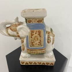 Vintage Ceramic Ornamental Elephant Plant Pot Stand Stool - excellent condition