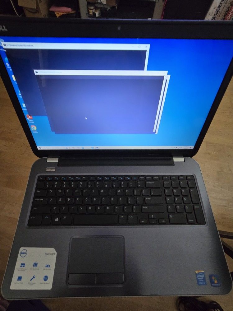Dell Inspiron 17R Laptop, 17" Screen , Intel Core I3 , 6GB RAM, NEW 256GB SSD Drive, Battery Still Hold OK Charge, WIN10 Home