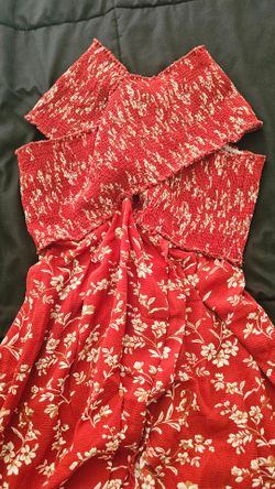Red floral maxi dress
