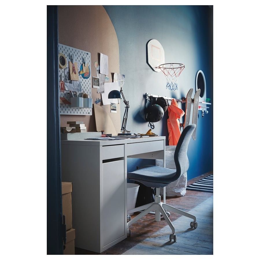 White IKEA MICKE Desk For School Work