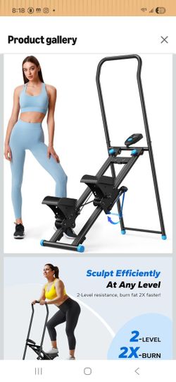 Stair Stepper for Home Gym Exercise, New Version Stairmaster for Full-Body Workout, Compact Folding Stair Climber with Extended Step Range, Adjustable